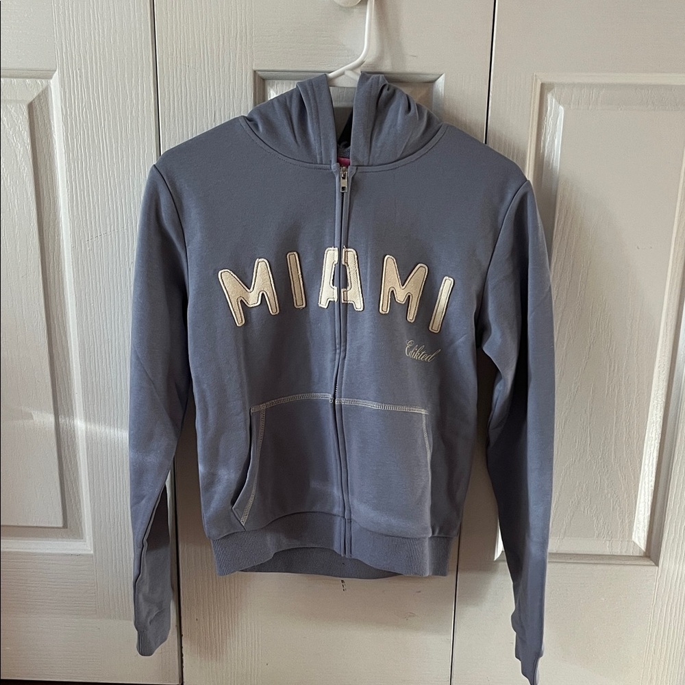 Edikted Blue Miami Hoodie